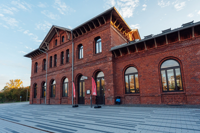 Das Gebäude des NRW-Wanderbahnhofs Dorsten.